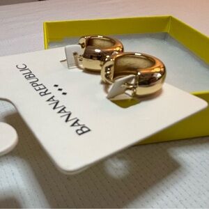 Banana Republic Gold Bubble Hoop Earrings. New